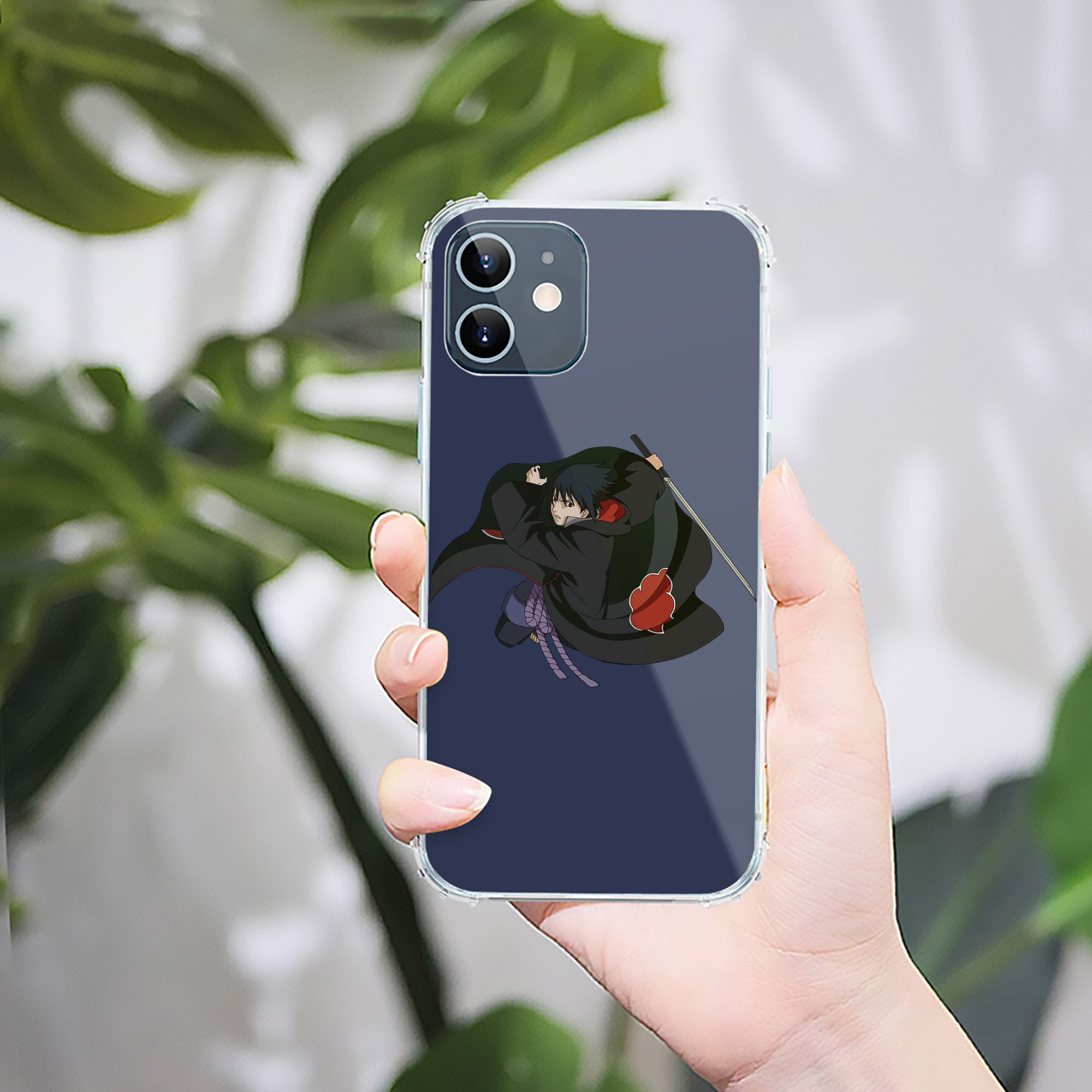 （画像用） NARUTO -ナルト- うちは サスケ Uchiha Sasuke 【iPhone 12シリーズ対応】透明スマホケース（クリアソフトケース）